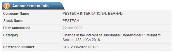 Announcement: Changes in Substantial Shareholder's Interest 22062022 - 03