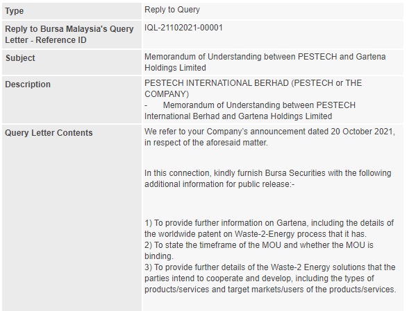 PESTECH-Annoucement-MEMORANDUM-OF-UNDERSTANDING-PESTECH-INTERNATIONAL-BERHAD-(PESTECH or THE COMPANY)-Memorandum-of-Understanding-between-PESTECH-and-Gartena-Holdings-Limited-221021-01
