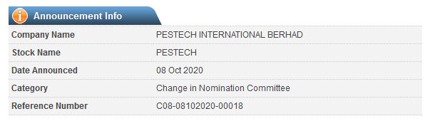 Announcement: Change in Nomination Committee (Lee Ting Kiat) - 02