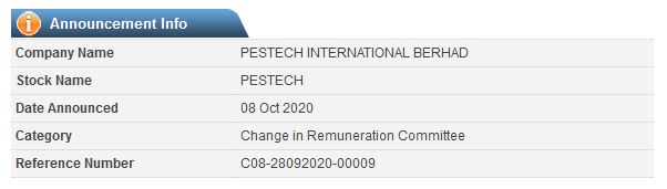 Announcement: Change in Remuneration Committee - 02