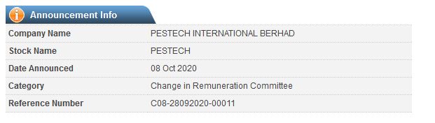 Announcement: Change in Remuneration Committee (Ibrahim Talib) - 02