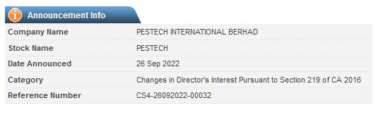 Announcement: Changes in Director's Interest 26092022 - 03