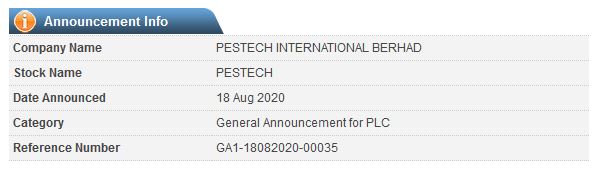 PESTECH Announcement: Intention to Deal During Closed Period - 02