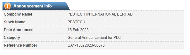 Announcement: 2nd Quarter Report PCL 16022023 - 02