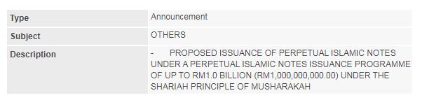 PESTECH Perpetual Sukuk Musharakah Programme - 01