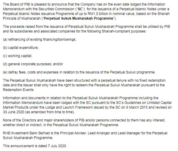 PESTECH Perpetual Sukuk Musharakah Programme - 02