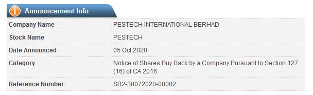 Announcement: Share Buy Back 05102020 - 02