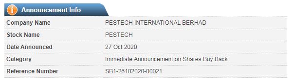 Announcement: Share Buy Back 27102020 - 02