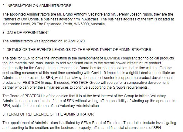 Announcement: Appointment of Administrators For Systemcorp Energy - 02