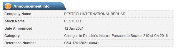 Announcement: Changes in Director's Interest 12012021 - 03