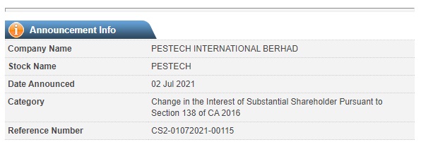 Announcement: Changes in Substantial Shareholder's Interest 020721 - 03