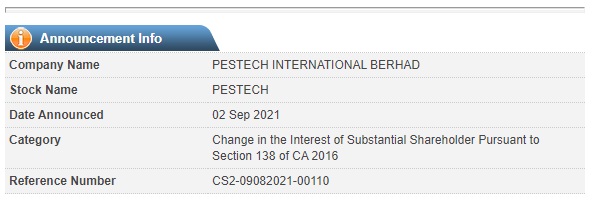 Announcement: Changes in Substantial Shareholder's Interest 020921 - 03