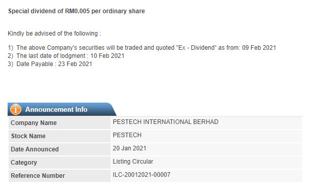 Announcement: Notice of Book Closure 20012021