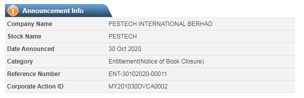 Announcement: Special Dividend 30102020 - 04