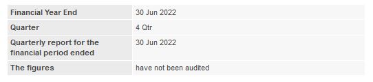 Announcement: Quarter Report Q4 2022 - 01